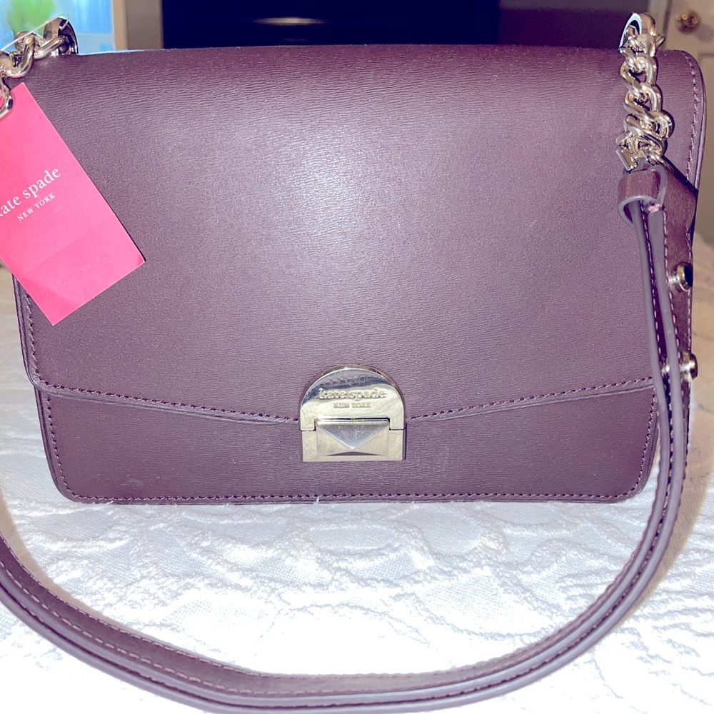 Kate Spade Medium Convertible Flap Leather Neve Bag